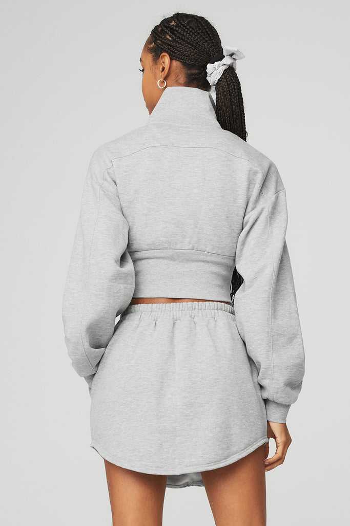 Mikiny Alo Yoga Vixen 1/4 Zip Šedé | KDHFTJM-31