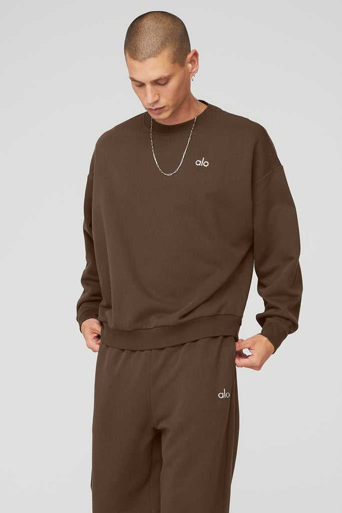 Mikiny S Kapucí Alo Yoga Accolade Crew Neck Káva | JCHRDVQ-57