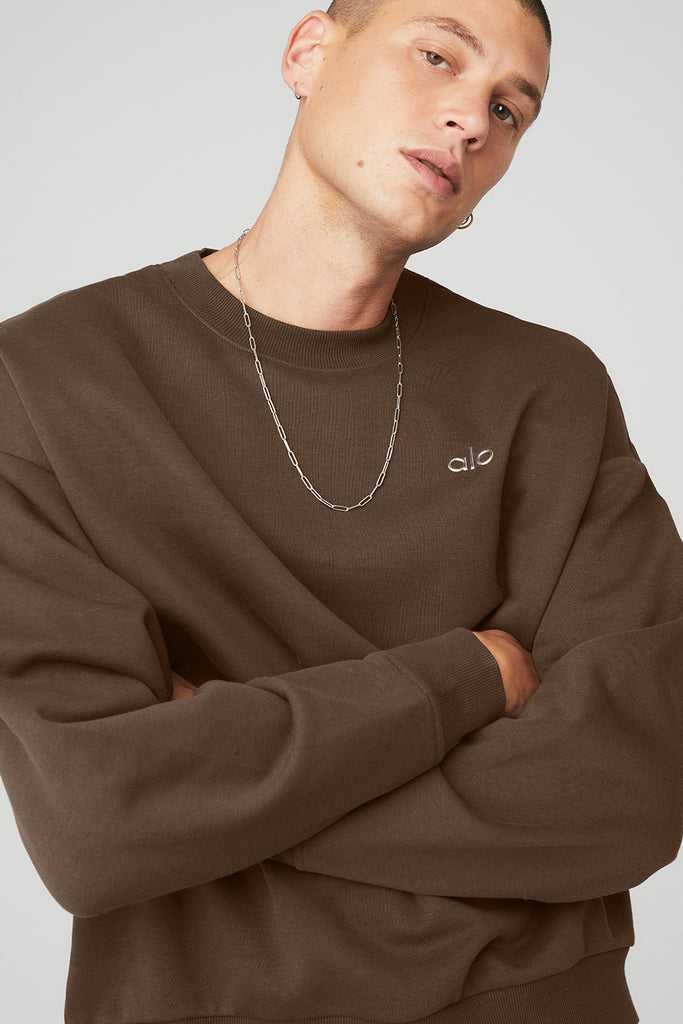 Mikiny S Kapucí Alo Yoga Accolade Crew Neck Káva | JCHRDVQ-57