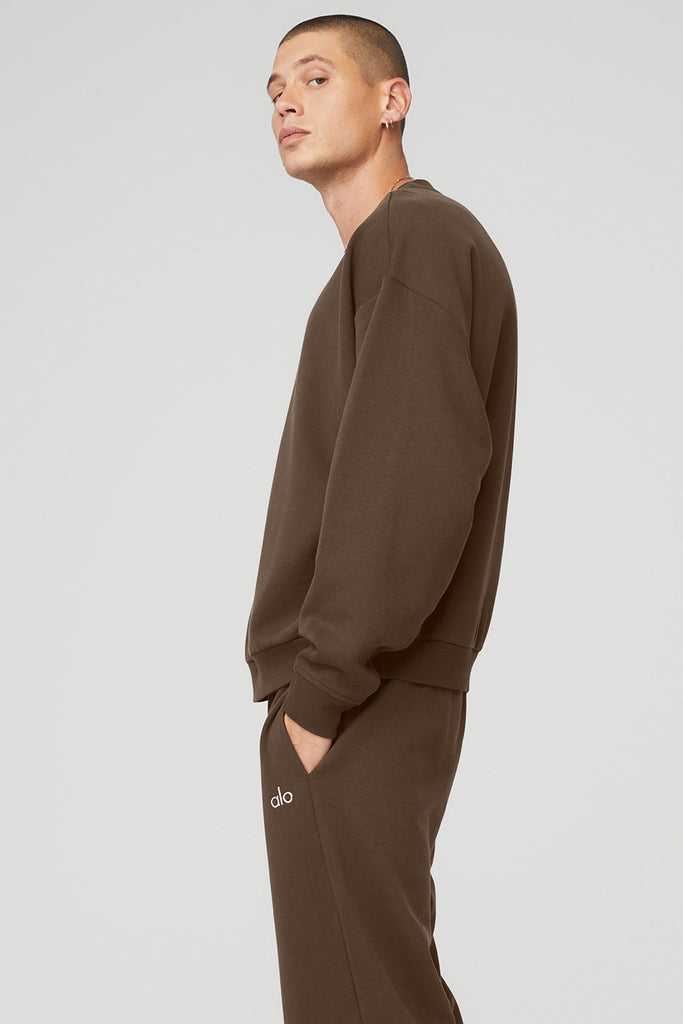 Mikiny S Kapucí Alo Yoga Accolade Crew Neck Káva | JCHRDVQ-57