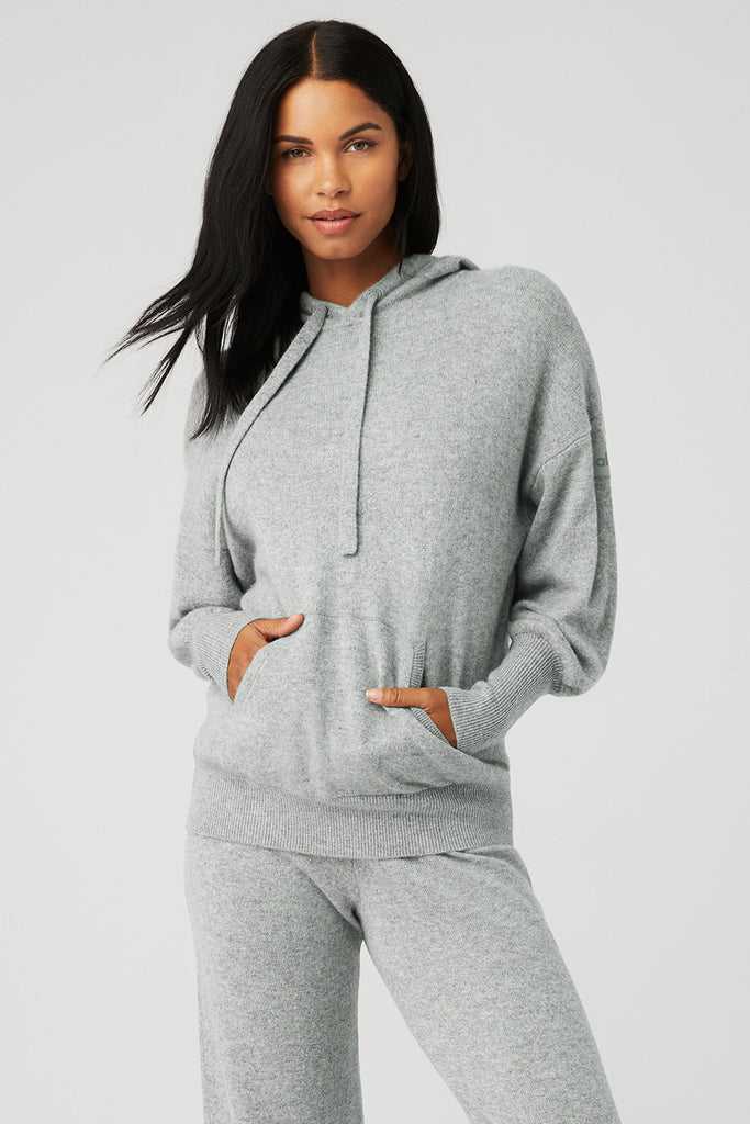 Mikiny S Kapucí Alo Yoga Cashmere Jet Set Šedé | HQLRFKX-42