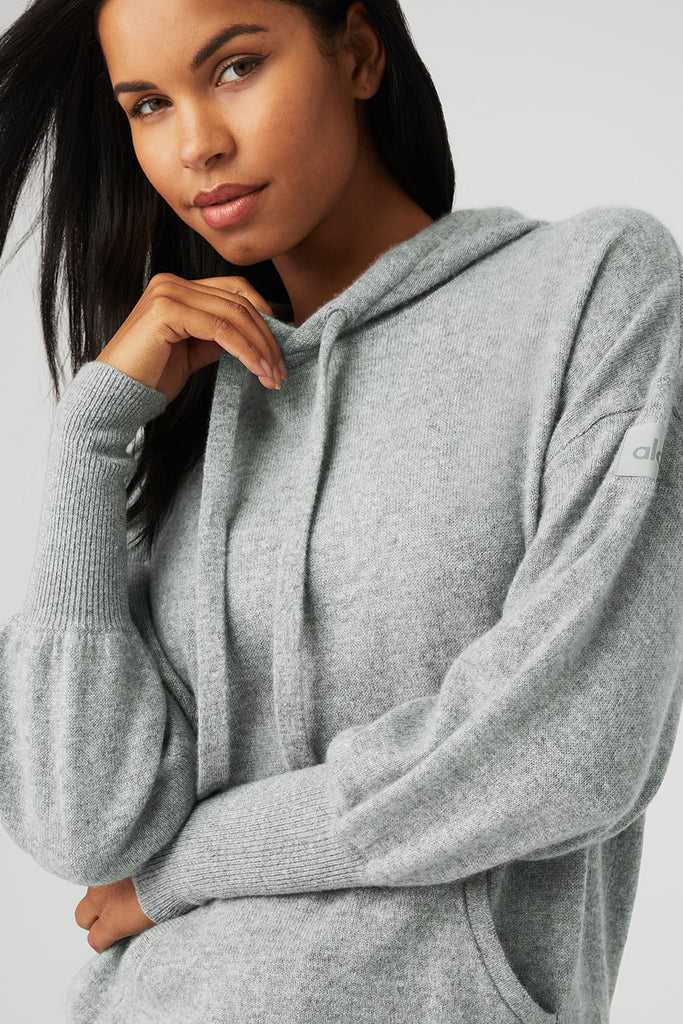 Mikiny S Kapucí Alo Yoga Cashmere Jet Set Šedé | HQLRFKX-42