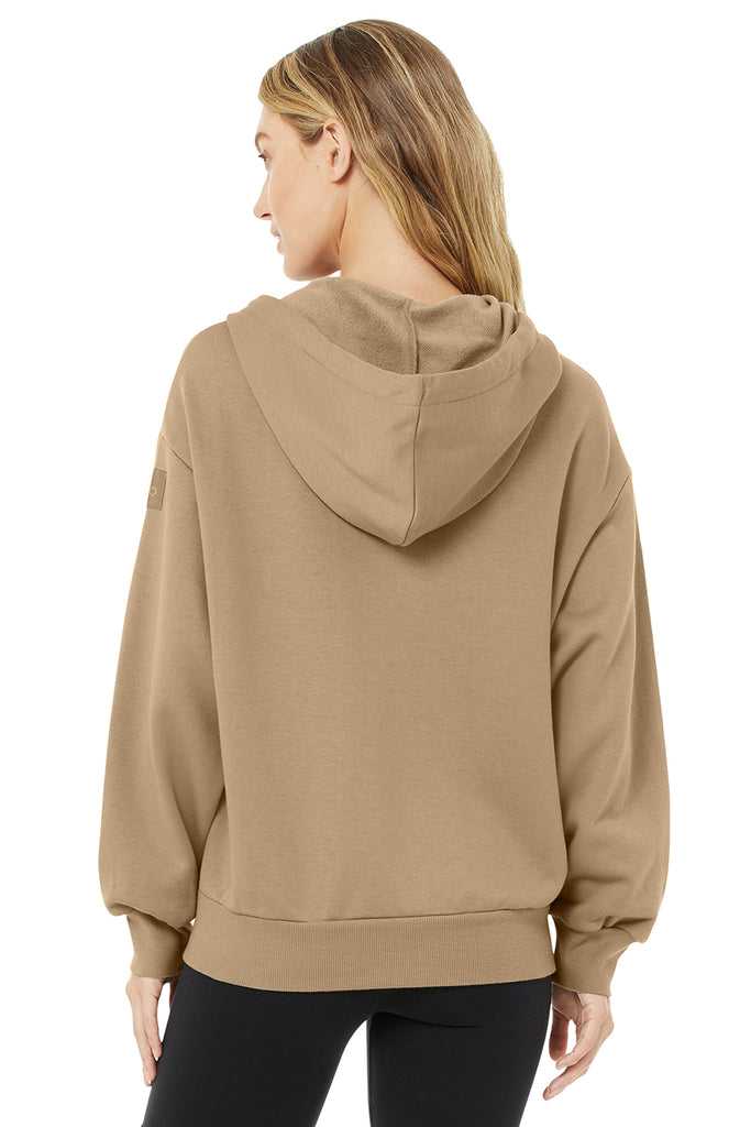 Mikiny S Kapucí Alo Yoga Hype Full Zip Hnědožlutý | QPIJXKR-25