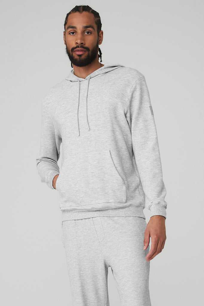 Mikiny S Kapucí Alo Yoga Micro Waffle Fast Break Šedé | YJENTZR-43