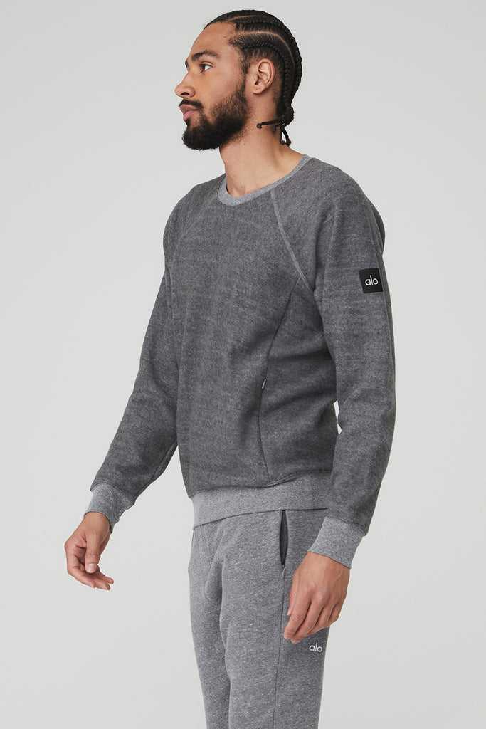 Mikiny S Kapucí Alo Yoga Relaxed Crew Neck Sweatshirt Šedé | XNISKFJ-35