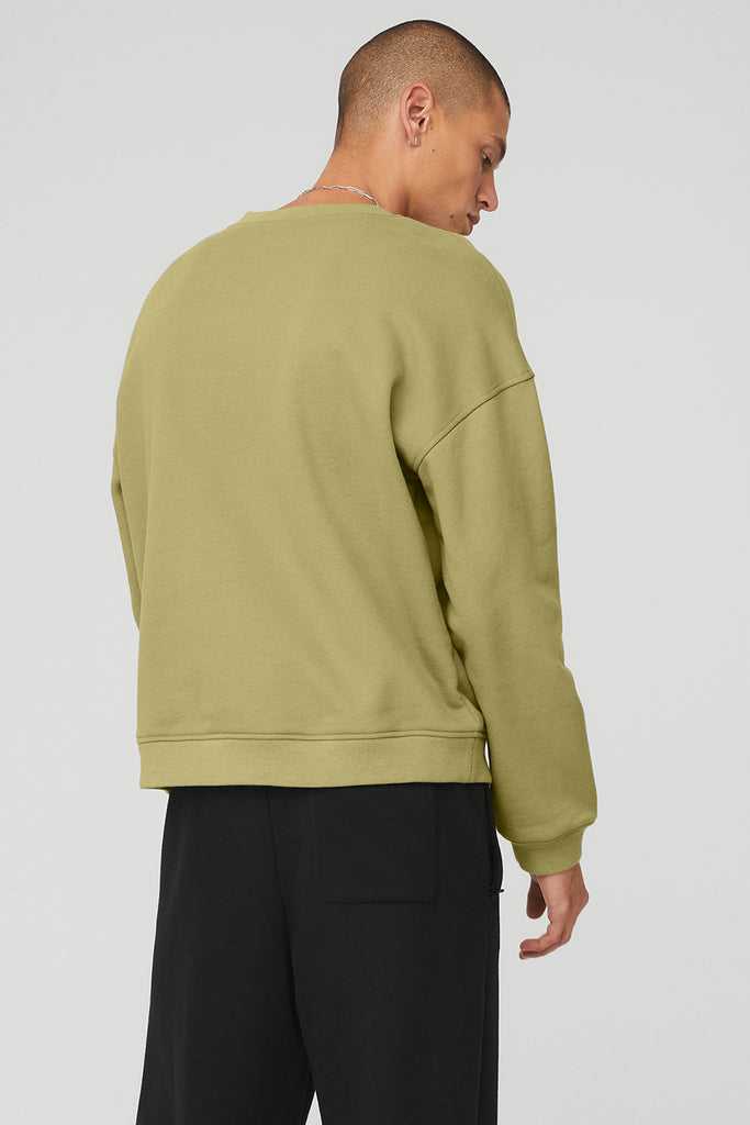 Mikiny S Kapucí Alo Yoga Renown Heavy Weight Crew Neck Hořčice | YGUFSDZ-28