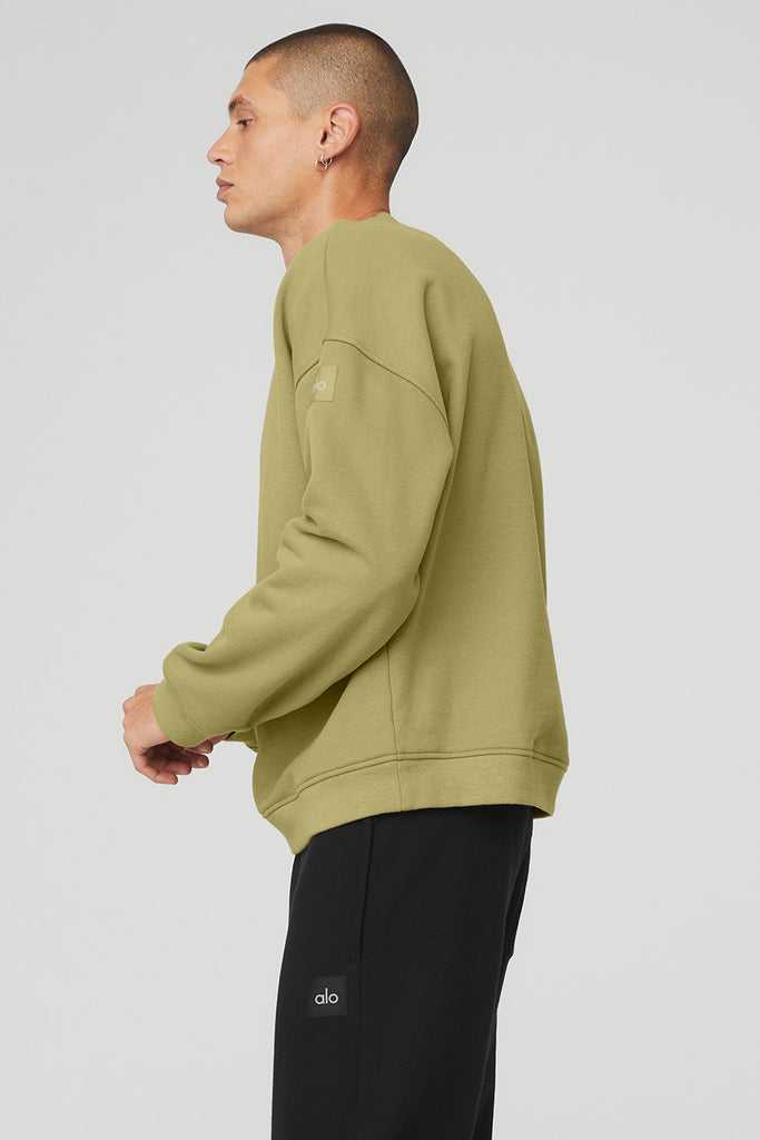 Mikiny S Kapucí Alo Yoga Renown Heavy Weight Crew Neck Hořčice | YGUFSDZ-28
