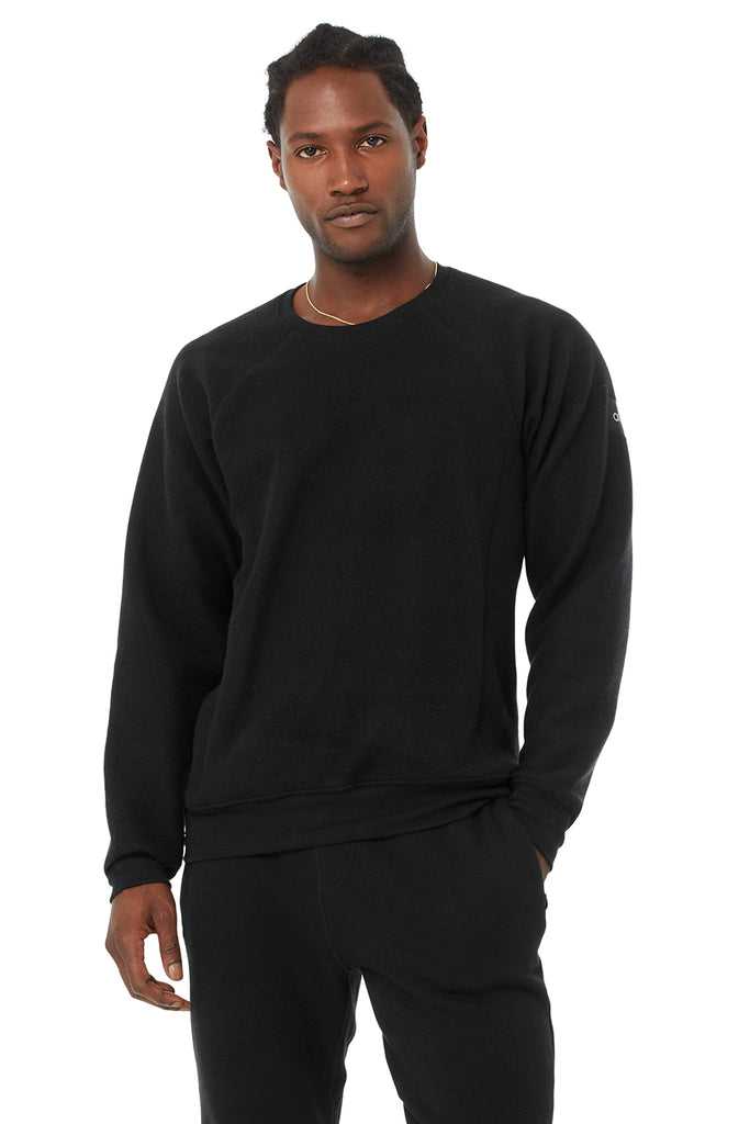 Mikiny S Kapucí Alo Yoga Triumph Crew Neck Sweatshirt Černé | UCWTREP-50