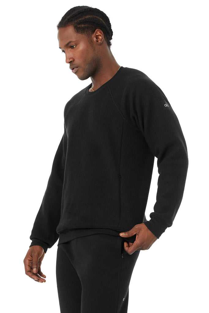 Mikiny S Kapucí Alo Yoga Triumph Crew Neck Sweatshirt Černé | UCWTREP-50
