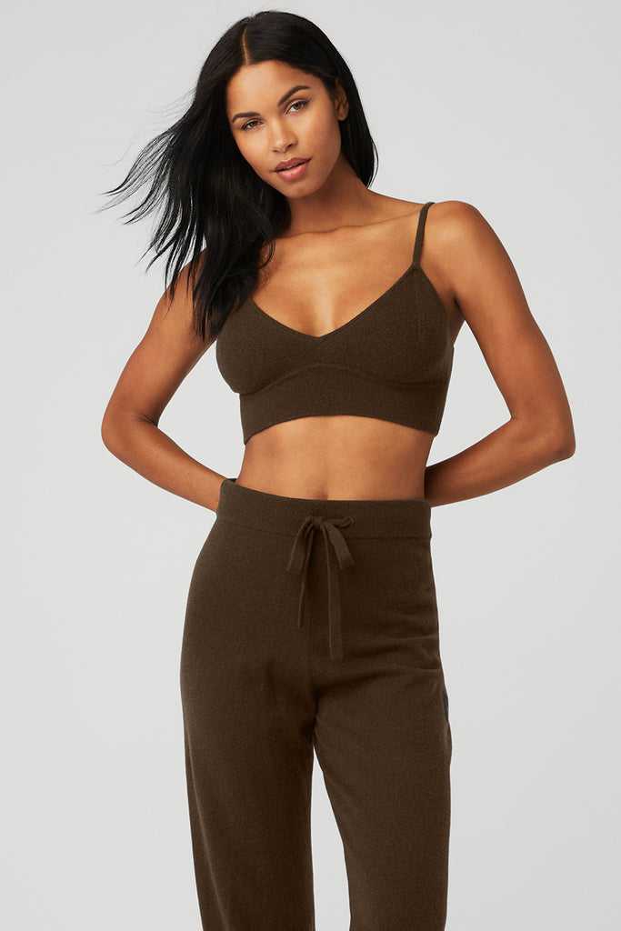 Podprsenky Alo Yoga Cashmere Jet Set Káva | WSFEHRP-62