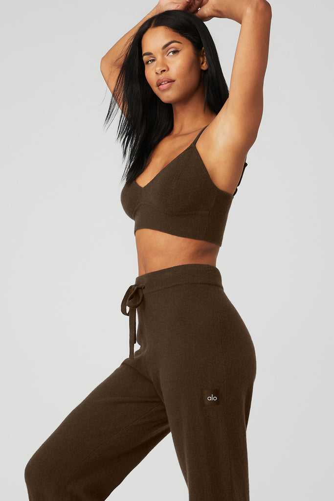 Podprsenky Alo Yoga Cashmere Jet Set Káva | WSFEHRP-62