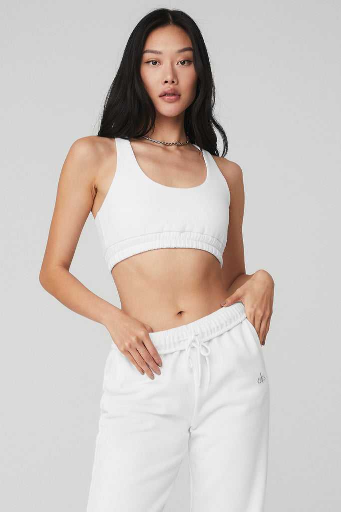 Podprsenky Alo Yoga Scoop Neck Sweatshirt Bílé | DFRBGAO-16