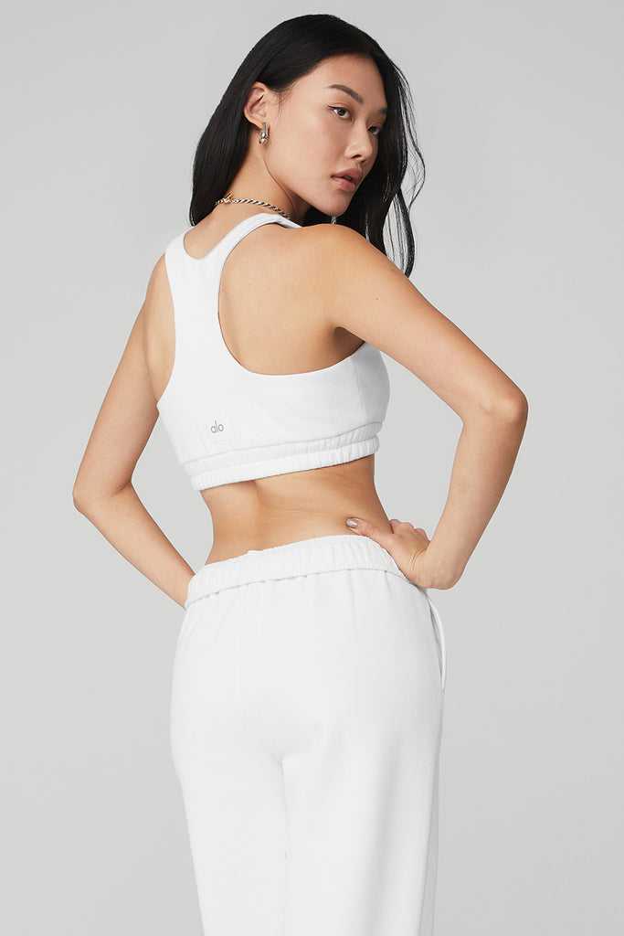 Podprsenky Alo Yoga Scoop Neck Sweatshirt Bílé | DFRBGAO-16