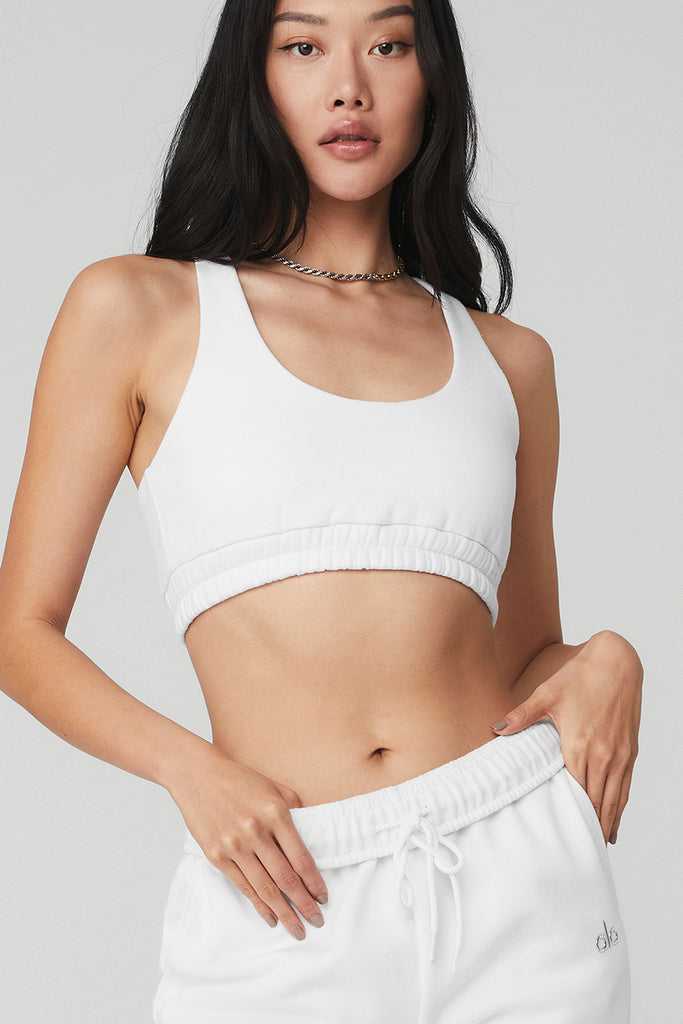 Podprsenky Alo Yoga Scoop Neck Sweatshirt Bílé | DFRBGAO-16