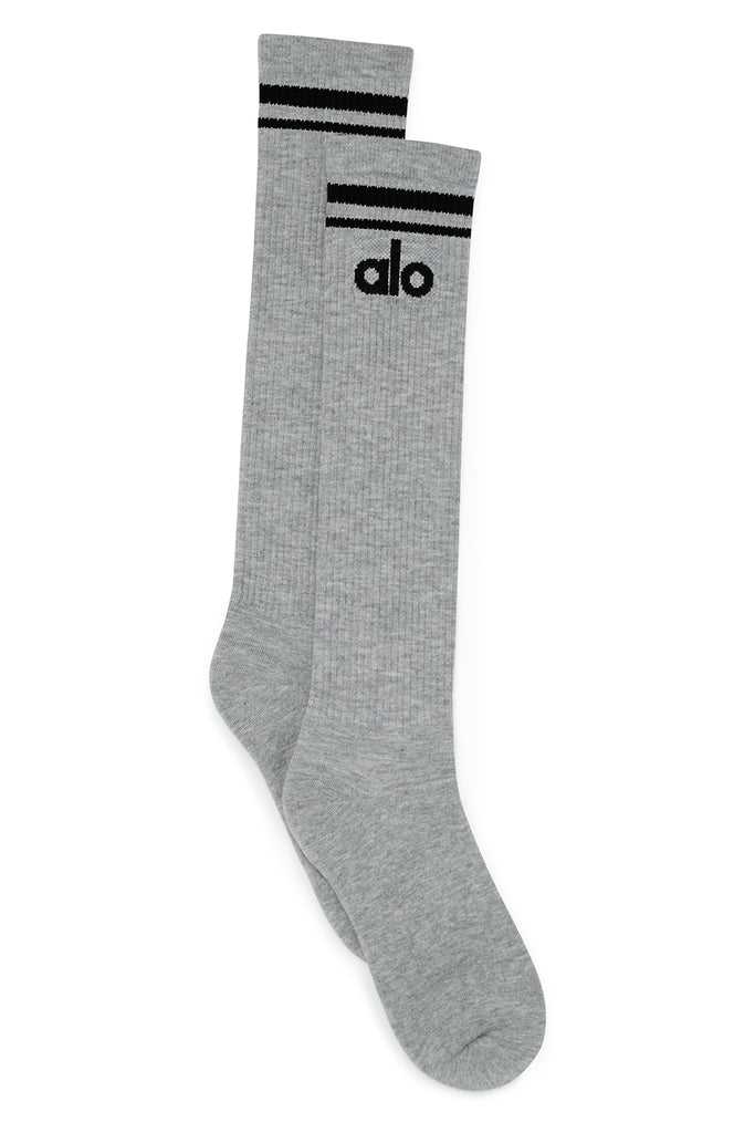 Ponožky Alo Yoga Knee-High Throwback Šedé Černé | XDVTHFO-15