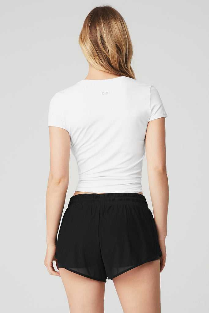Short Sleeve Alo Yoga Alosoft Finesse Tee Bílé | PRQSOMG-64