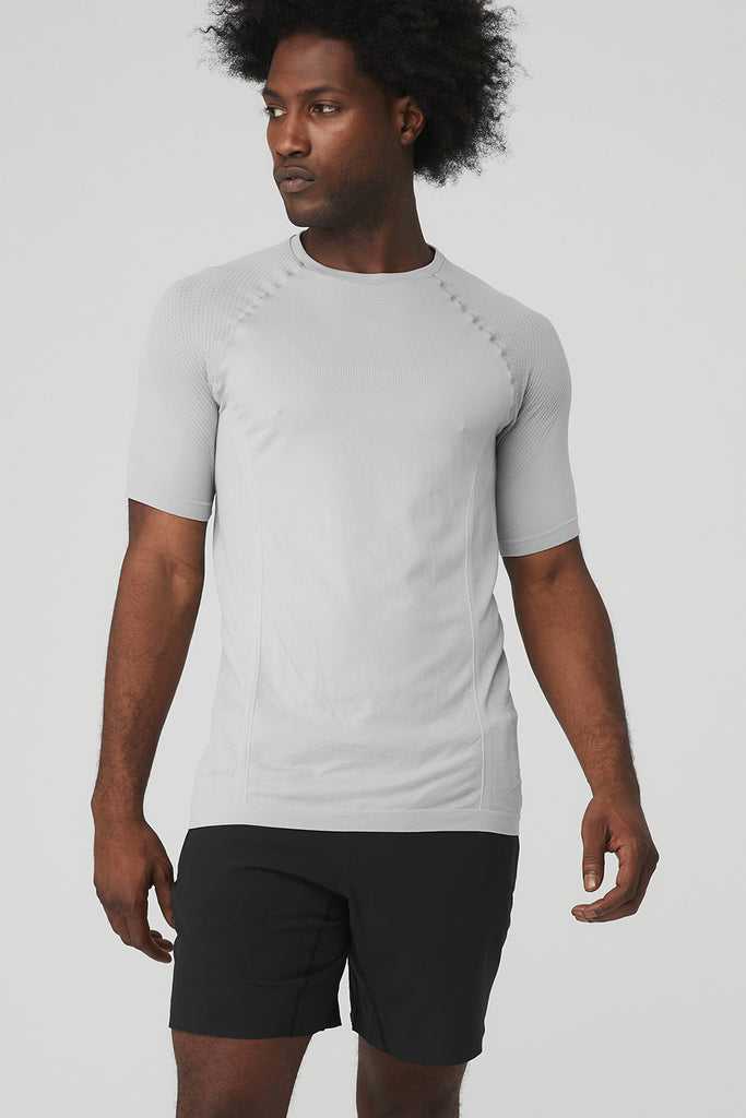 Short Sleeve Alo Yoga Amplify Seamless Tee Šedé | SPOQHNZ-81