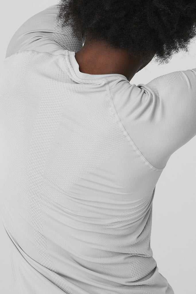 Short Sleeve Alo Yoga Amplify Seamless Tee Šedé | SPOQHNZ-81