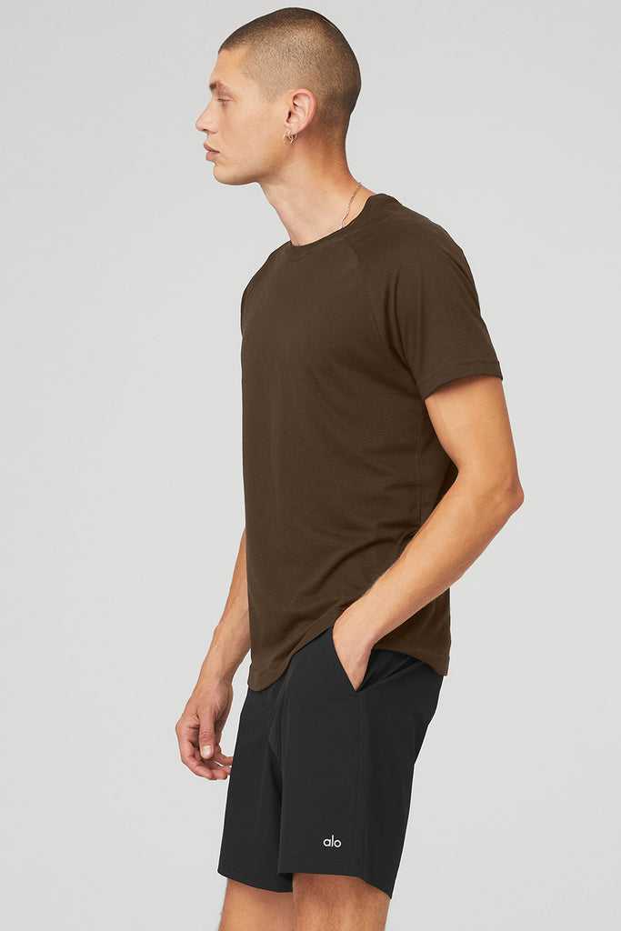 Short Sleeve Alo Yoga The Triumph Crew Neck Tee Káva | RZABLFX-23