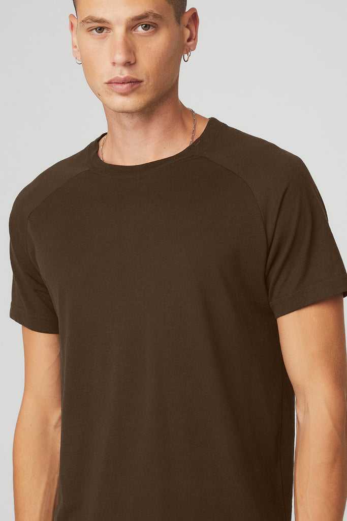 Short Sleeve Alo Yoga The Triumph Crew Neck Tee Káva | RZABLFX-23