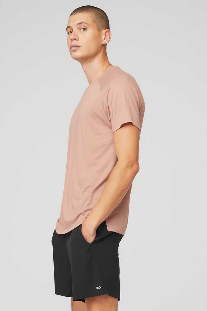 Short Sleeve Alo Yoga The Triumph Crew Neck Tee Růžové | WVIUEFT-01