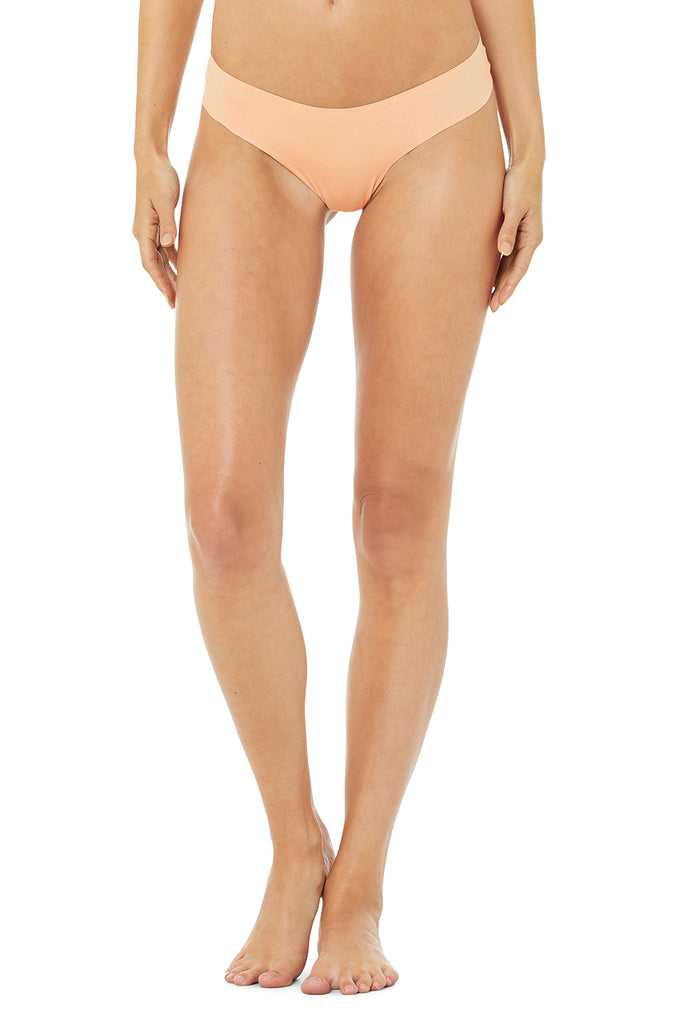 Spodní Prádlo Alo Yoga Airbrush Invisible Cheeky Hnědožlutý | BARFJTY-03