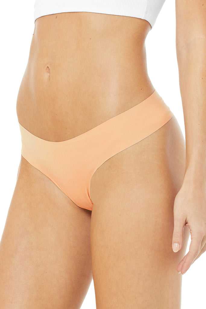 Spodní Prádlo Alo Yoga Airbrush Invisible Cheeky Hnědožlutý | BARFJTY-03