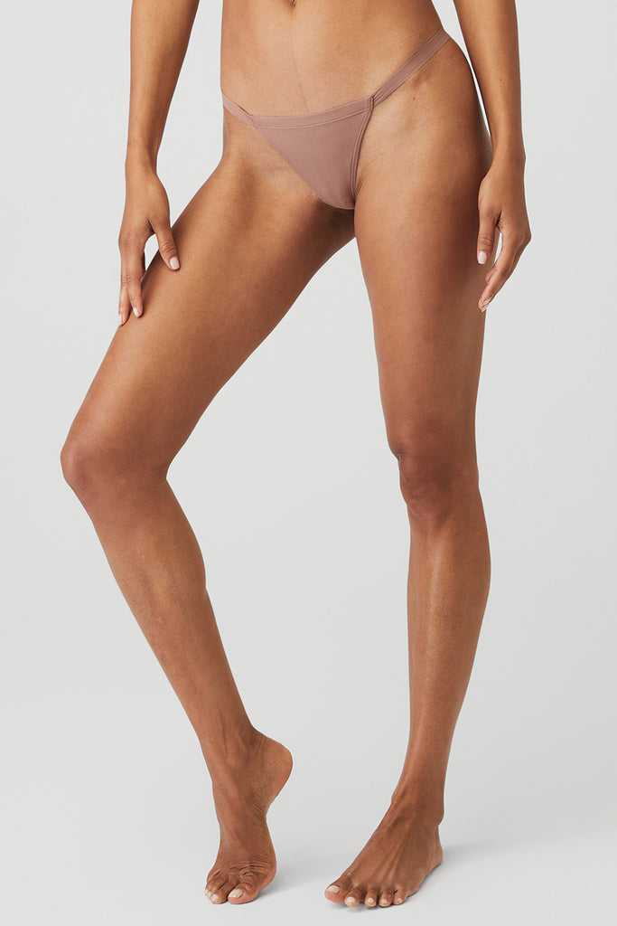 Spodní Prádlo Alo Yoga Airbrush Invisible String Tanga Světle Fialové | MURYPGH-09