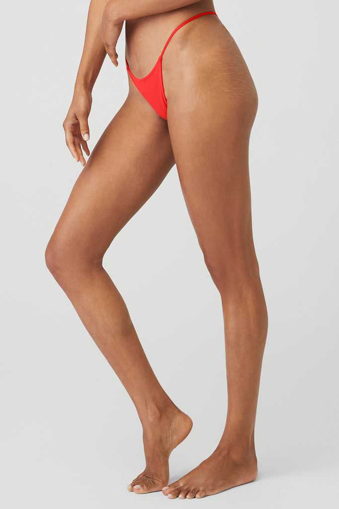 Spodní Prádlo Alo Yoga Airmesh Venus Tanga Červené | TQRXWVC-90
