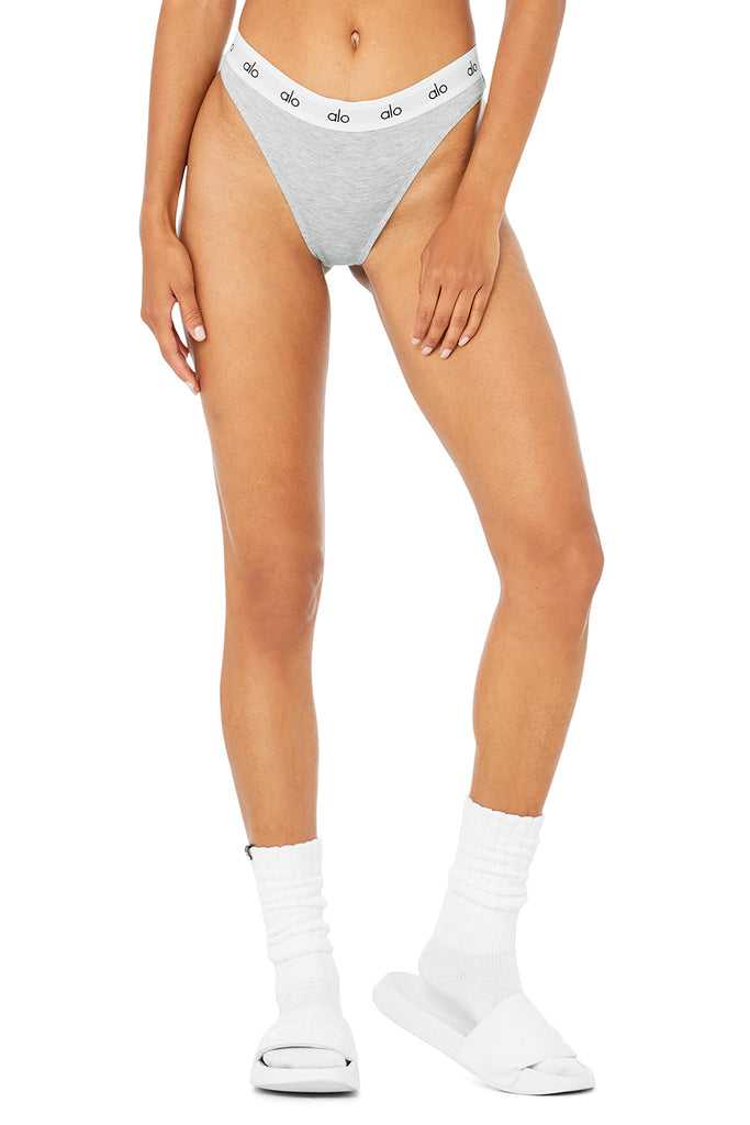 Spodní Prádlo Alo Yoga Icon High-Cut Tanga Šedé | BXQLZFG-52