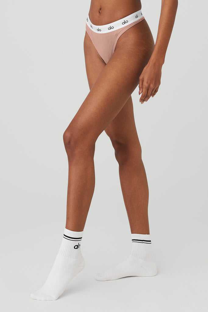 Spodní Prádlo Alo Yoga Icon High-Cut Tanga Světle Fialové | CRHAGBS-72