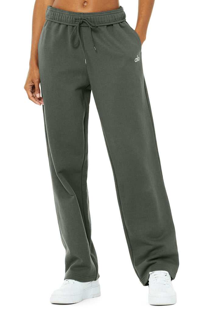 Sportovní Kalhoty Alo Yoga Accolade Rovný Leg Sweatpant Tmavě Zelene | KUEJSGI-90