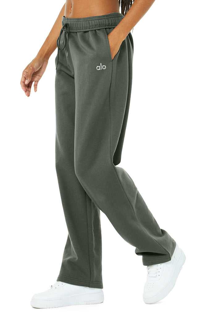 Sportovní Kalhoty Alo Yoga Accolade Rovný Leg Sweatpant Tmavě Zelene | KUEJSGI-90