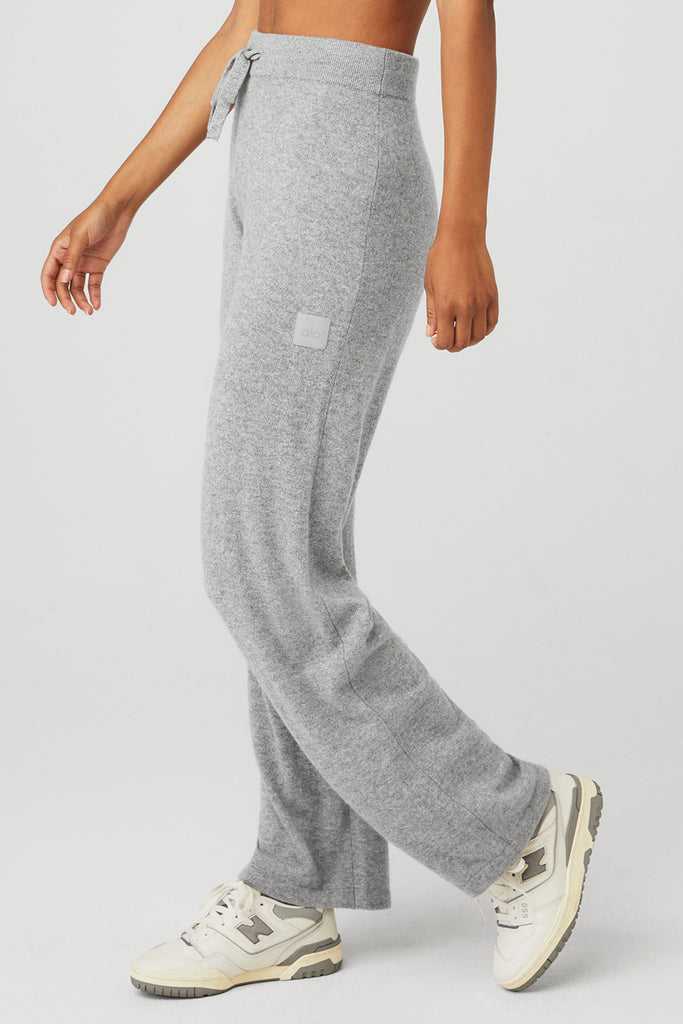 Sportovní Kalhoty Alo Yoga Cashmere High-Pasem Jet Set Široké Leg Pant Šedé | ZIHGTBD-48