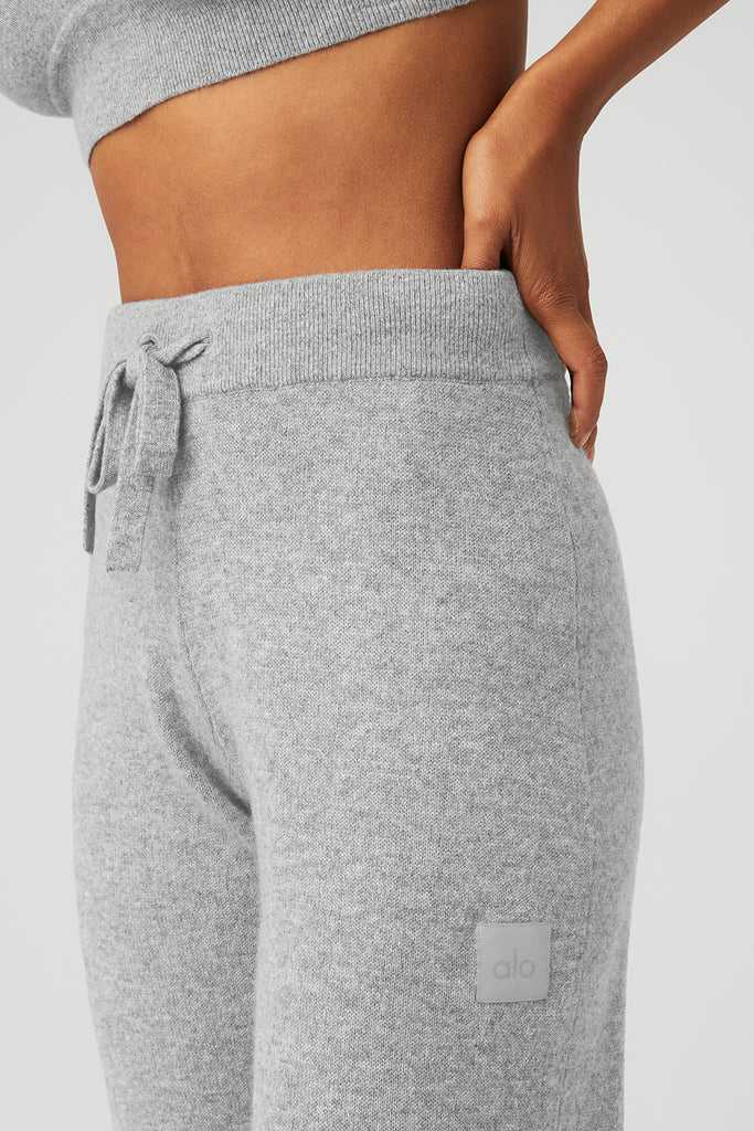Sportovní Kalhoty Alo Yoga Cashmere High-Pasem Jet Set Široké Leg Pant Šedé | ZIHGTBD-48