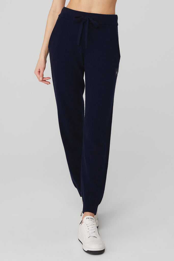 Sportovní Kalhoty Alo Yoga High-Pasem Cashmere Jet Set Pant Tmavě Blankyt | FTGYUZX-81