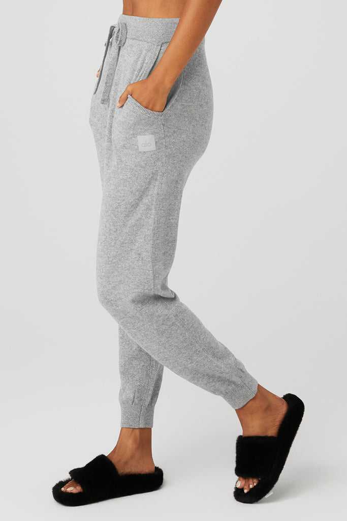Sportovní Kalhoty Alo Yoga High-Pasem Cashmere Jet Set Pant Šedé | WOVJAFH-89