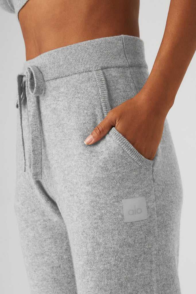Sportovní Kalhoty Alo Yoga High-Pasem Cashmere Jet Set Pant Šedé | WOVJAFH-89