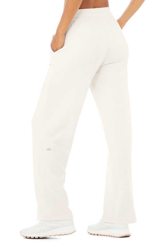 Sportovní Kalhoty Alo Yoga Micro Waffle High-Pasem Pleasant Široké Leg Pant Bílé | MKQTJXO-92