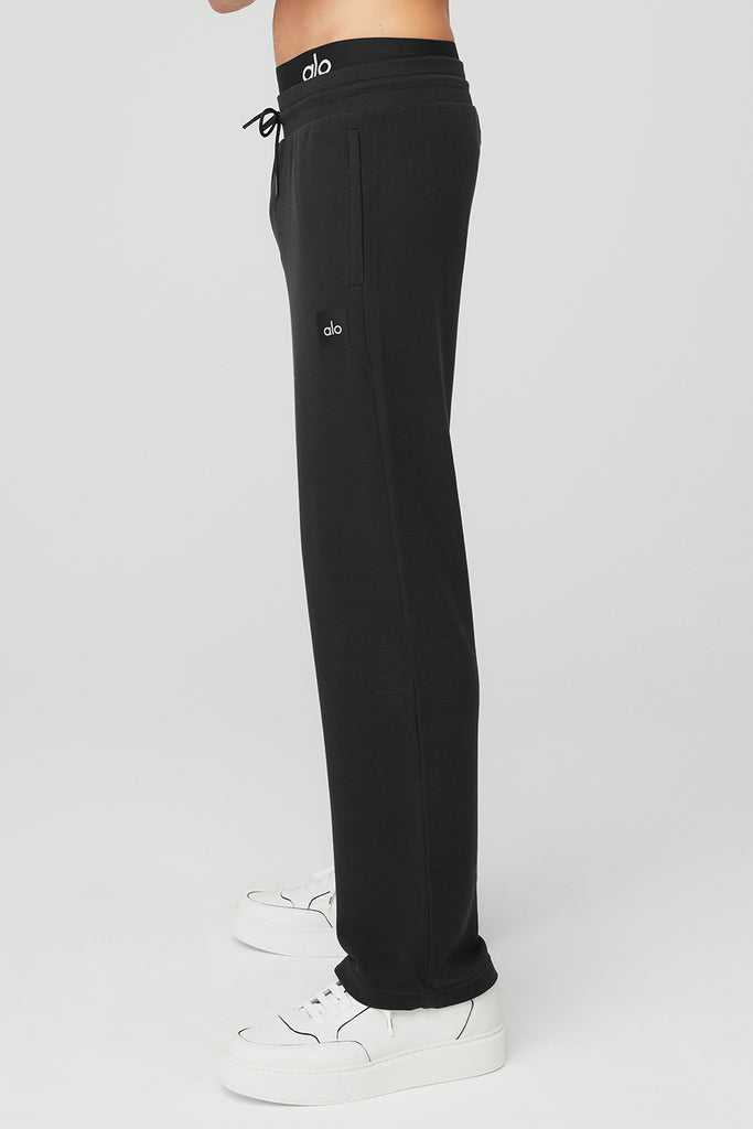 Sportovní Kalhoty Alo Yoga Micro Waffle Fast Break Sweatpant Černé | XMIYJUL-63