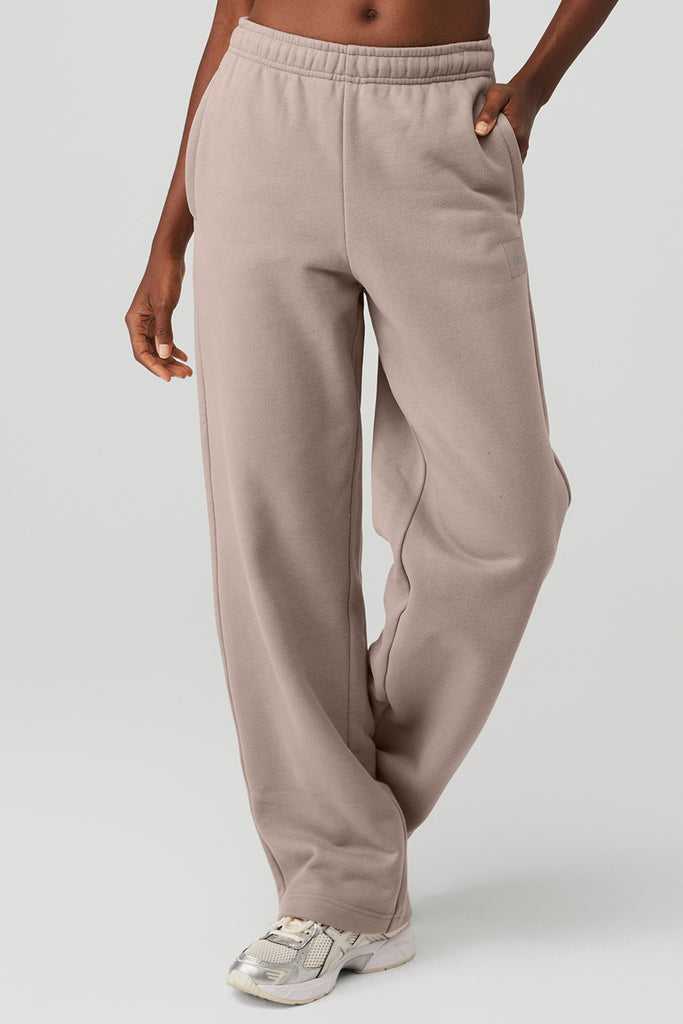 Sportovní Kalhoty Alo Yoga Renown Heavy Weight Sweatpant Šedé Hnědé | MVBNFID-13