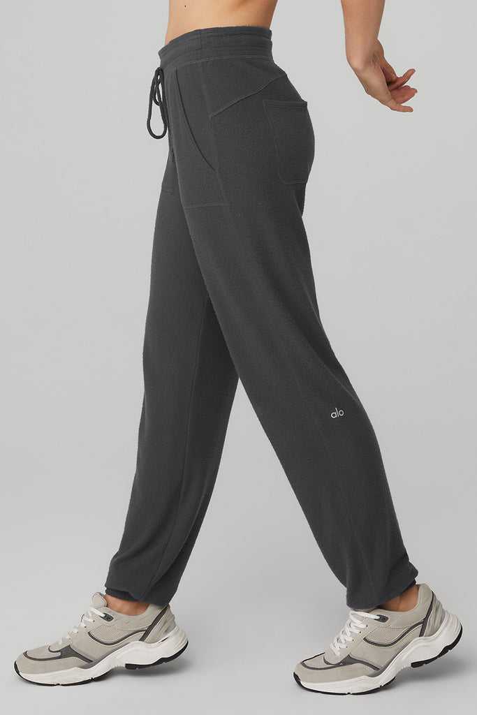 Sportovní Kalhoty Alo Yoga Soho Sweatpant Tmavě Šedé | OUBCHDI-32