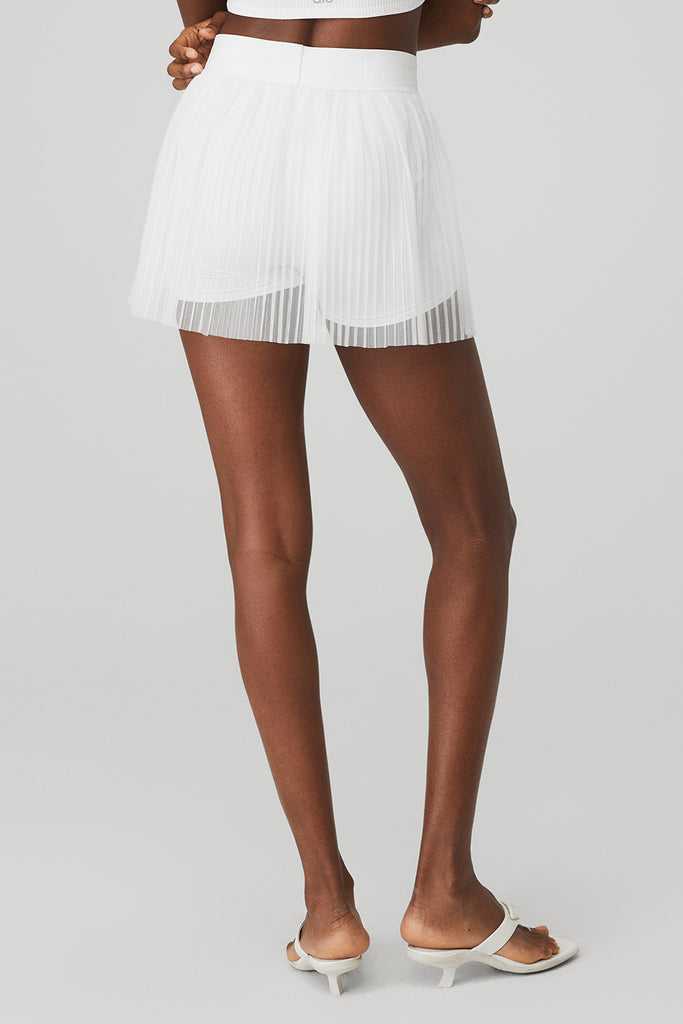 Sukně Alo Yoga Mesh Flirty Tenisové Skirt Bílé | DEVIPBR-20
