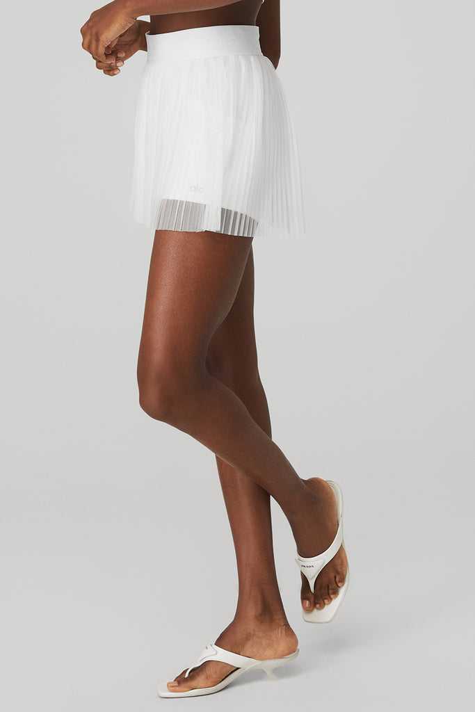 Sukně Alo Yoga Mesh Flirty Tenisové Skirt Bílé | DEVIPBR-20