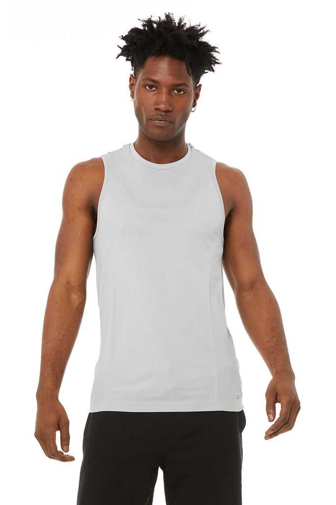 Tílko Alo Yoga Amplify Seamless Muscle Šedé | KXPZGID-80