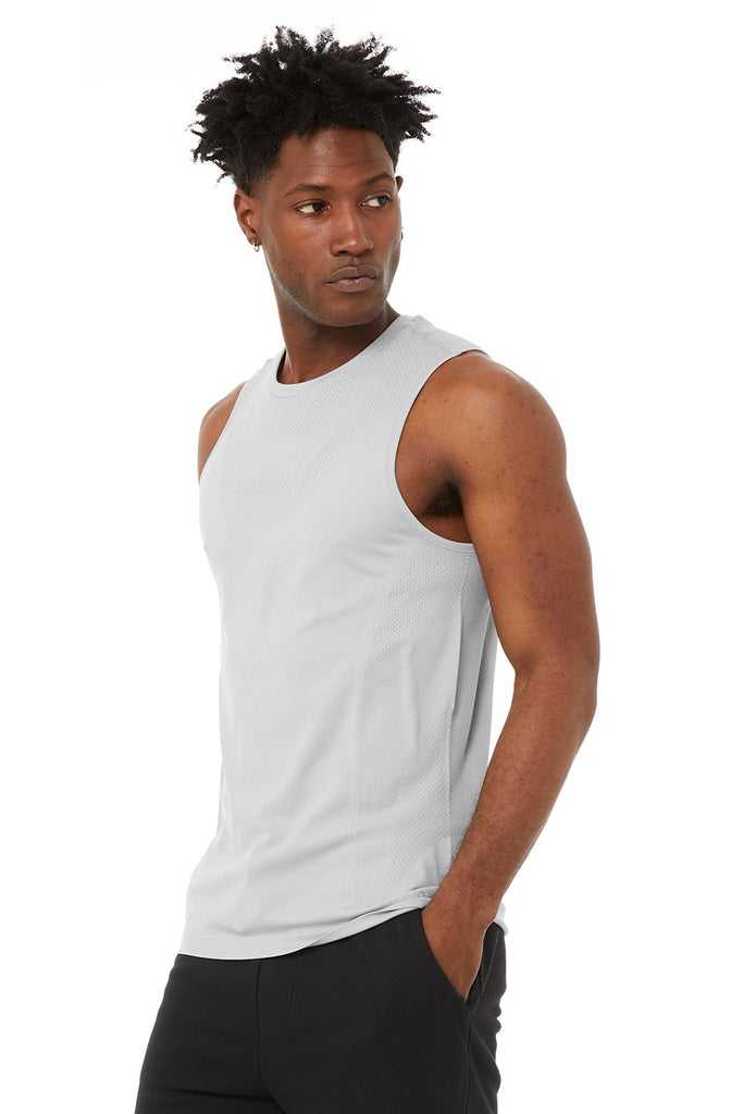 Tílko Alo Yoga Amplify Seamless Muscle Šedé | KXPZGID-80