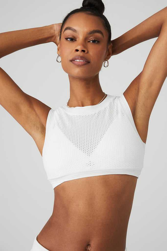 Tílko Alo Yoga Mesh All-Star Bílé | JSPMOIU-91