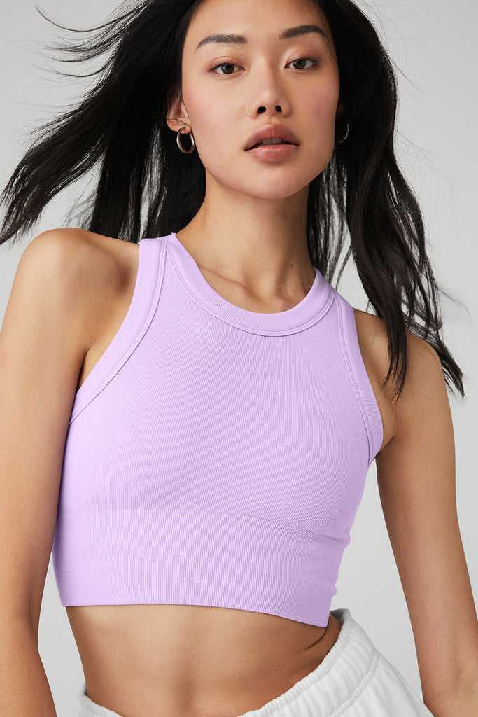Tílko Alo Yoga Seamless Delight High Neck Fialové | JKWSUDL-78