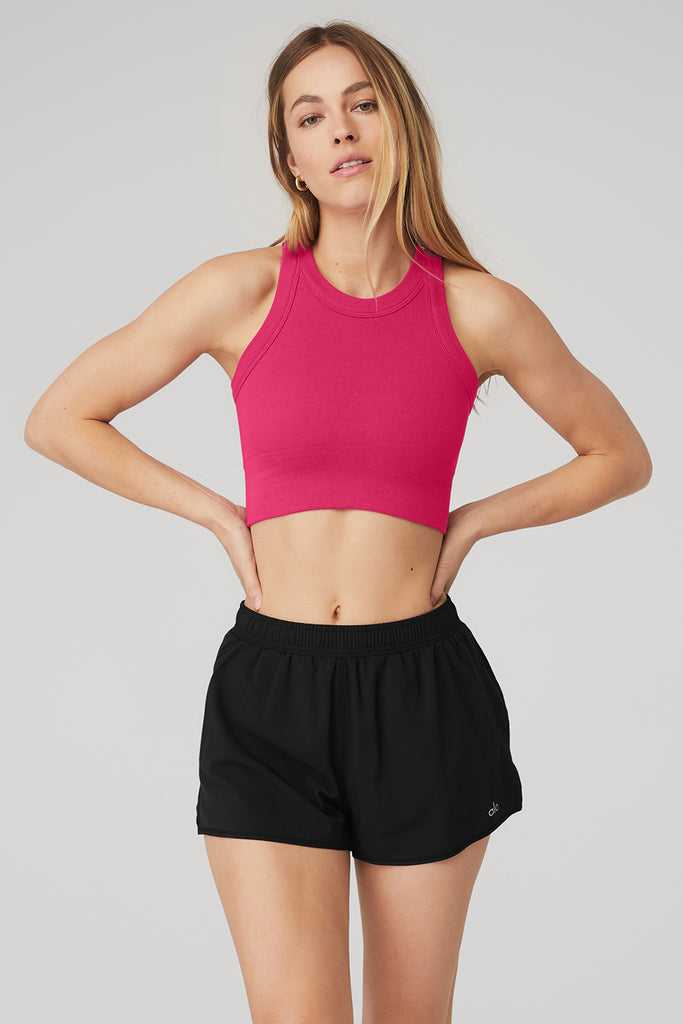 Tílko Alo Yoga Seamless Delight High Neck Červené | LHBWAZP-75