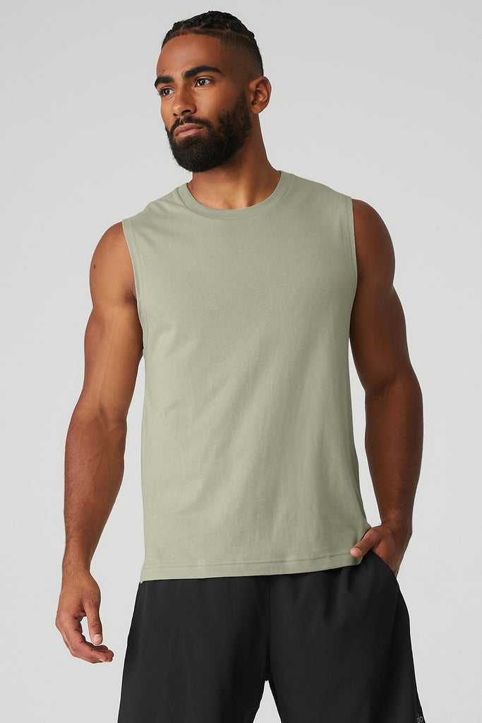 Tílko Alo Yoga The Triumph Muscle Citrón Zelene | XCYVLND-86